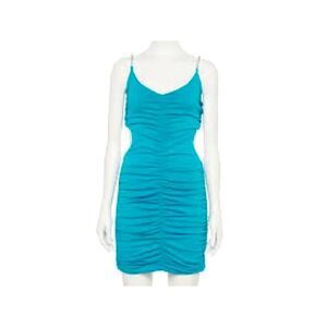 ALMOST FAMOUS Womens Teal Chain Straps Sleeveless Mini Party Body Con Dress L